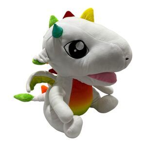 Ideal Toys Direct Dragon Stuffed Plush 14” White Fantasy Plush Toy
